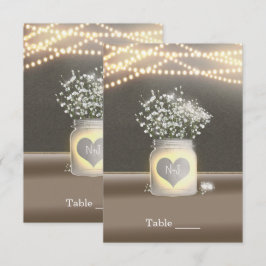 Hart Glowing Metselwerk Pot & Baby's Breath Tafel Kaart