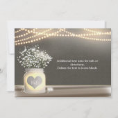 Hart Glowing Metselwerkpot & Baby's Breath Uitnodi Kaart (Achterkant)