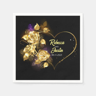 Hart Goud Bloemen Modern Boho Servet