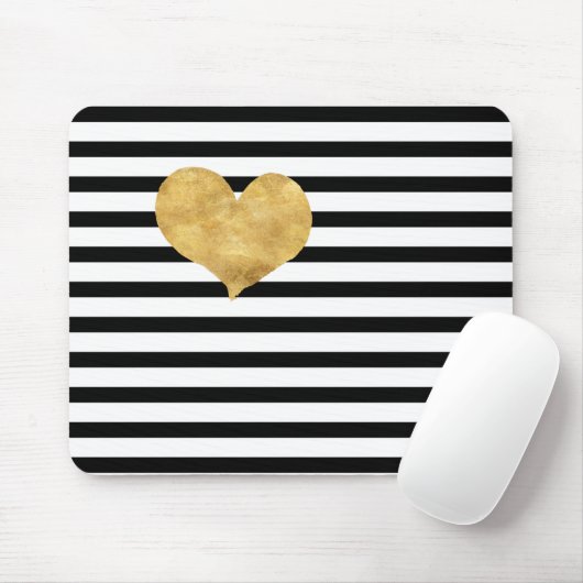 Hart goud in Franse stijl Muismat (Met muis)