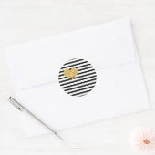 Hart goud in franse stijl ronde sticker (Envelop)