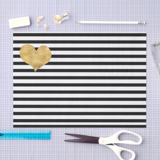 Hart goud in franse stijl tissuepapier (Craft)