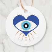 Hart Grieks Evil Eye Bedankjes Labels (Voorkant)