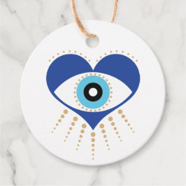 Hart Grieks Evil Eye Bedankjes Labels