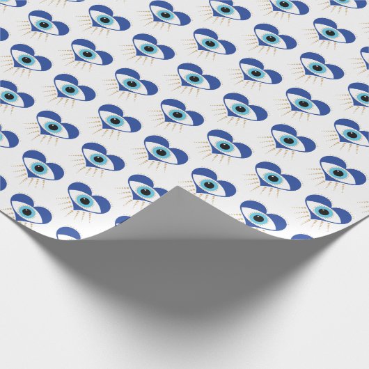 Hart Grieks Evil Eye Cadeaupapier (Hoek)