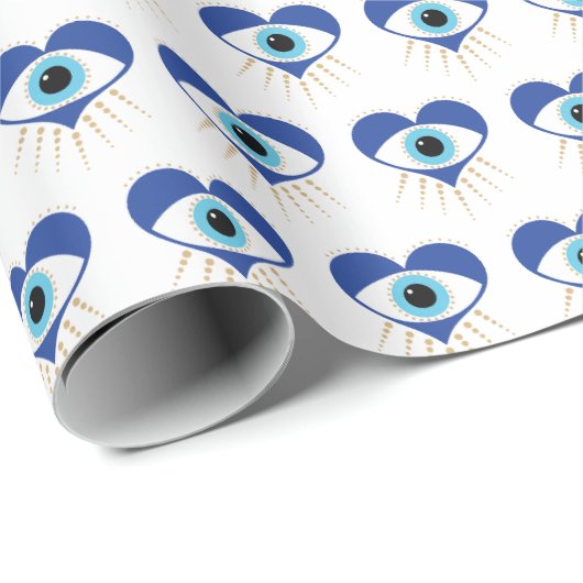 Hart Grieks Evil Eye Cadeaupapier (Rol Hoek)