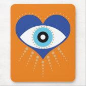 Hart Grieks Evil Eye Muismat (Voorkant)