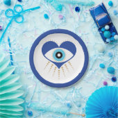 Hart Grieks Evil Eye Papieren Bordje (Feest)