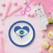 Hart Grieks Evil Eye Papieren Bordje (Feest)