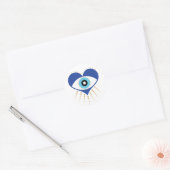 Hart Grieks Evil Eye Ronde Sticker (Envelop)