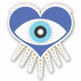 Hart Grieks Evil Eye Sticker
