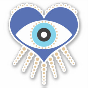 Hart Grieks Evil Eye Sticker