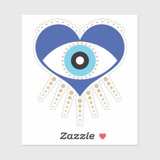 Hart Grieks Evil Eye Sticker (Vel)