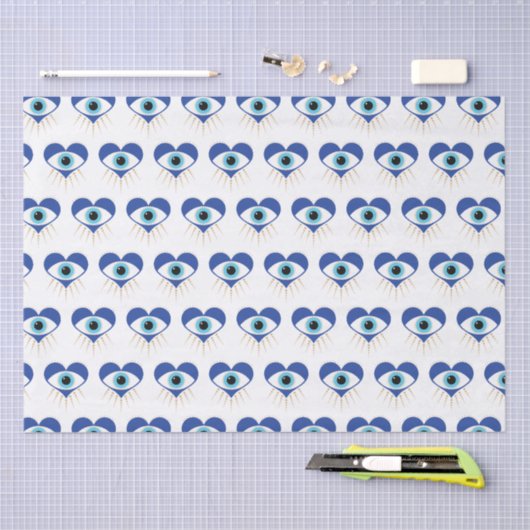 Hart Grieks Evil Eye Tissuepapier (Craft)