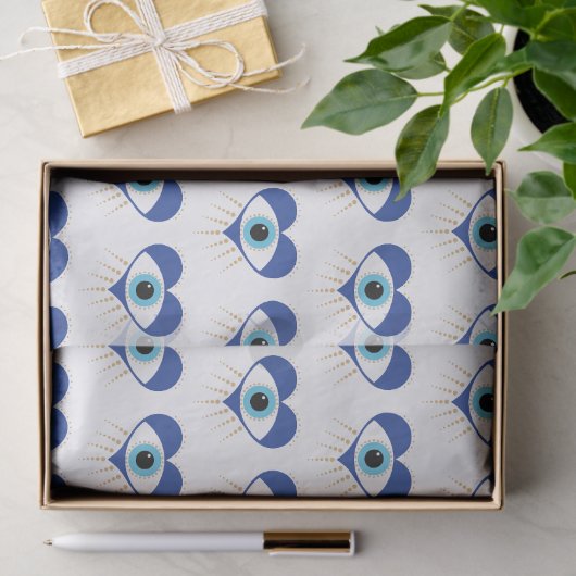 Hart Grieks Evil Eye Tissuepapier (Geschenk)
