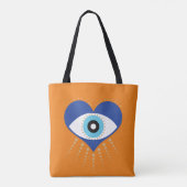 Hart Grieks Evil Eye Tote Bag (Achterkant)
