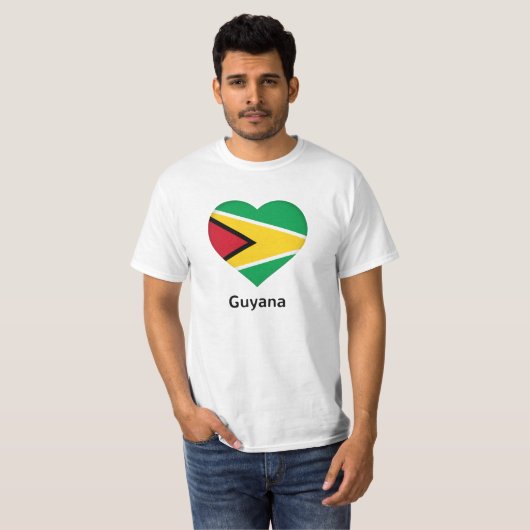 Hart - Guyana-vlag T-shirt (Voorkant volledig)