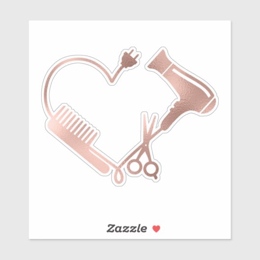 Hart Haar Stylist Schaar Salon Kapper Sticker (Vel)