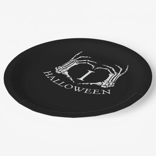 Hart Halloween Skeleton Hand Kostuum Mannen Vrouwe Papieren Bordje (Gekanteld)