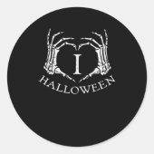 Hart Halloween Skeleton Hand Kostuum Mannen Vrouwe Ronde Sticker (Voorkant)