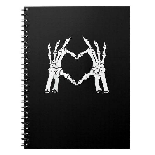 Hart - Halloween Skeleton Hand Notitieboek (Voorkant)