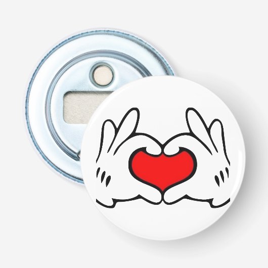 Hart Hand Button Flesopener (Voorkant)