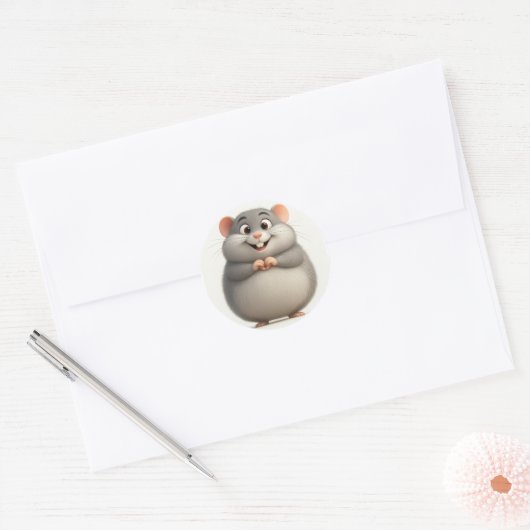 Hart-Hand Cartoon Muis Sticker (Envelop)