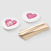 Hart hand fan bruiloft handwaaier (Niet-gemonteerd)