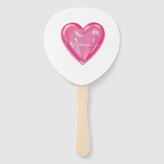 Hart hand fan bruiloft handwaaier (Achterkant)