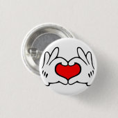Hart Hand Ronde Button 3,2 Cm (Voorkant /achterkant)
