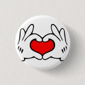 Hart Hand Ronde Button 3,2 Cm (Voorkant)