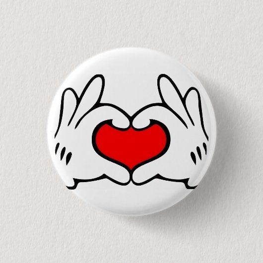 Hart Hand Ronde Button 3,2 Cm (Voorkant)