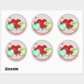 Hart hand stiksels naaien Kerst stickers (Vel)