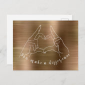 Hart Hand Symbool Je maakt het verschil Briefkaart (Voorkant / Achterkant)
