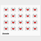 Hart Hand  Vierkante Sticker (Vel)