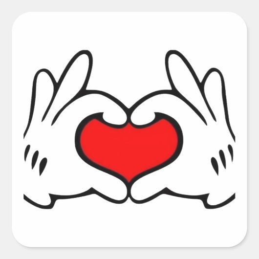 Hart Hand  Vierkante Sticker (Voorkant)