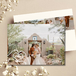 Hart Handen Custom 5 Foto Trendy Geen Achternaam Feestdagenkaart