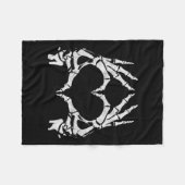 Hart Handen - Halloween - Skelet Handen Hart Zing Fleece Deken (Voorkant (Horizontaal))