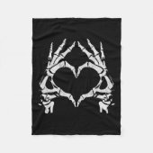 Hart Handen - Halloween - Skelet Handen Hart Zing Fleece Deken (Voorkant)