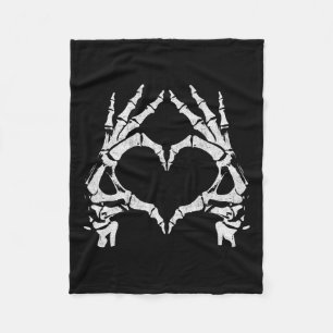Hart Handen - Halloween - Skelet Handen Hart Zing Fleece Deken