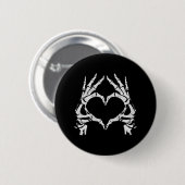 Hart Handen - Halloween - Skelet Handen Hart Zing Ronde Button 5,7 Cm (Voorkant /achterkant)