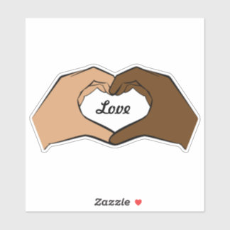 Hart Handen Interraciale Liefde Sticker