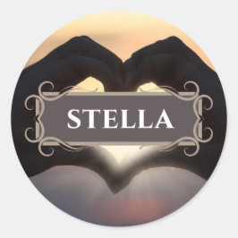 Hart Handen Naam Label Sticker