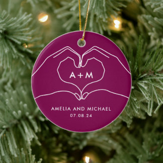 Hart Handen Paar Verloving Pas getrouwd Keramisch Ornament