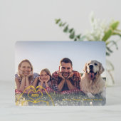 Hart Handen Retro Bomen Custom Een Foto Goud Folie Feestdagenkaart (Staand Voorkant)