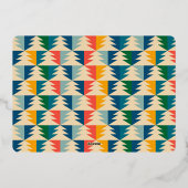 Hart Handen Retro Bomen Custom Een Foto Goud Folie Feestdagenkaart (Achterkant)