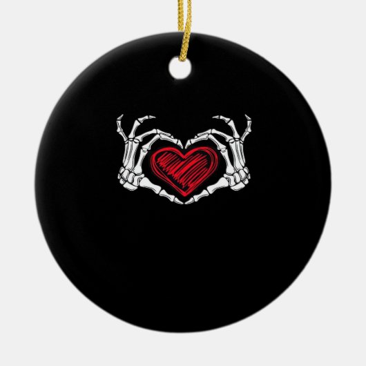 Hart Handen Skelet Keramisch Ornament (Voorkant)
