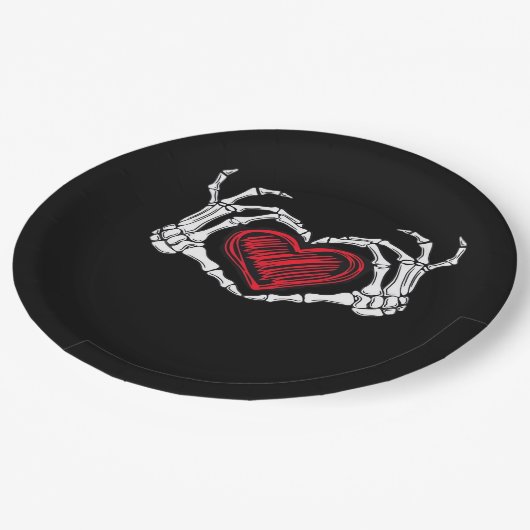 Hart Handen Skelet Papieren Bordje (Gekanteld)