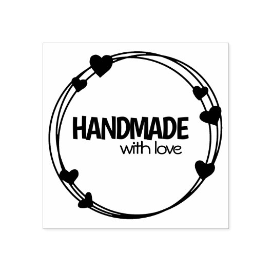 Hart Handgemaakt met liefde Rubberstempel (Afrduk)