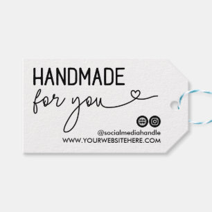 Hart handgemaakt voor u Logo website Social Media Cadeaulabel